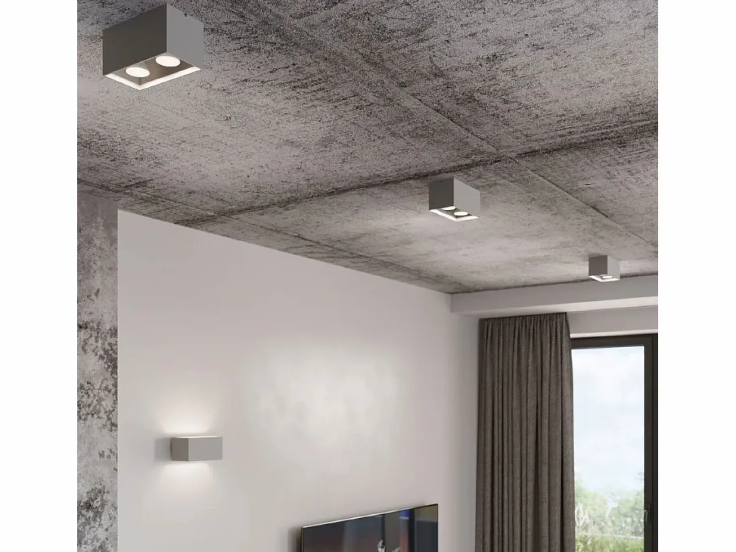 Sale Lámparas de pared Quadx maxi moderno de aluminio - 2 fuentes luminosas 4000K - L.20 x A.10 cm - Aplique Para Pared