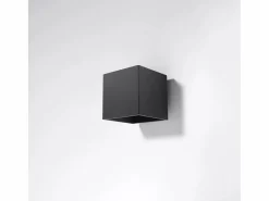 Outlet Sollux Lighting Lámparas de pared Quadx moderno de aluminio - 1 fuentes luminosas 3000K - L.10 x A.10 cm - Negro