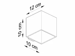 Outlet Sollux Lighting Lámparas de pared Quadx moderno de aluminio - 1 fuentes luminosas 3000K - L.10 x A.10 cm - Negro