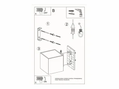 Outlet Sollux Lighting Lámparas de pared Quadx moderno de aluminio - 1 fuentes luminosas 3000K - L.10 x A.10 cm - Negro