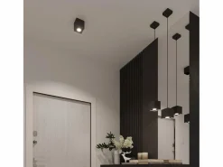 Outlet Sollux Lighting Lámparas de pared Quadx moderno de aluminio - 1 fuentes luminosas 3000K - L.10 x A.10 cm - Negro