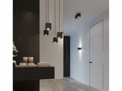 Outlet Sollux Lighting Lámparas de pared Quadx moderno de aluminio - 1 fuentes luminosas 3000K - L.10 x A.10 cm - Negro