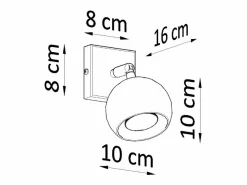 Sollux Lighting Lámparas de pared Rayis moderno de acero - 1 fuentes luminosas 3000K - L.10 x A.10 cm -