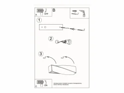 Clearance Sollux Lighting Lámparas de pared Sigmonix mini moderno de cerámica/vidrio - 1 fuentes luminosas 3000K - L.35 x A.12 cm - Blanco