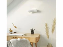 Clearance Sollux Lighting Lámparas de pared Sigmonix mini moderno de cerámica/vidrio - 1 fuentes luminosas 3000K - L.35 x A.12 cm - Blanco