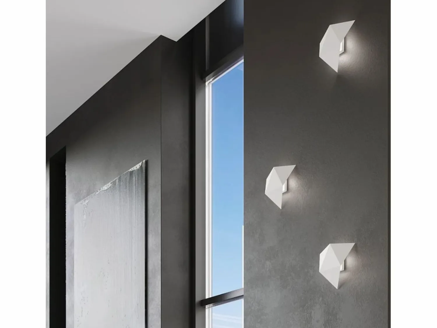 Hot Lámparas de pared Solara moderno de acero - 2 fuentes luminosas 4000K - L.27 x A.25 cm - Aplique Para Pared