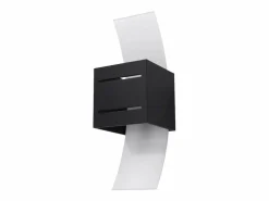 New Sollux Lighting Lámparas de pared Solenix moderno de aluminio/vidrio - 1 fuentes luminosas 4000K - L.10 x A.30 cm - Negro