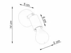 Best Lámparas de pared Synfex minimalista de acero - 1 fuentes luminosas 3000K - L.8 x A.14 cm - Aplique Para Pared
