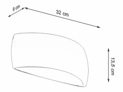 Sollux Lighting Lámparas de pared Torow moderno de cerámica - 1 fuentes luminosas 3000K - L.32 x A.13,5 cm -