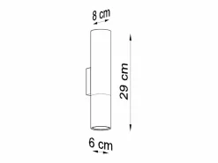 Best Lámparas de pared Zarpex moderno de acero - 2 fuentes luminosas 4000K - L.6 x A.29 cm - /cobre Aplique Para Pared