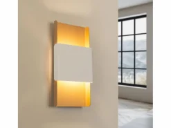 Best Lámparas de pared Zelfon moderno de acero - 2 fuentes luminosas 3000K - L.20 x A.40 cm - oro/blanco Plafón