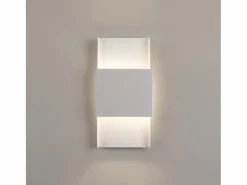 Hot Sollux Lighting Lámparas de pared Zelfon moderno de acero - 2 fuentes luminosas 4000K - L.20 x A.40 cm - Blanco