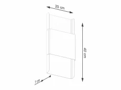 Hot Sollux Lighting Lámparas de pared Zelfon moderno de acero - 2 fuentes luminosas 4000K - L.20 x A.40 cm - Blanco
