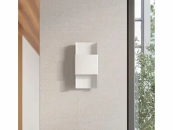 Hot Sollux Lighting Lámparas de pared Zelfon moderno de acero - 2 fuentes luminosas 4000K - L.20 x A.40 cm - Blanco