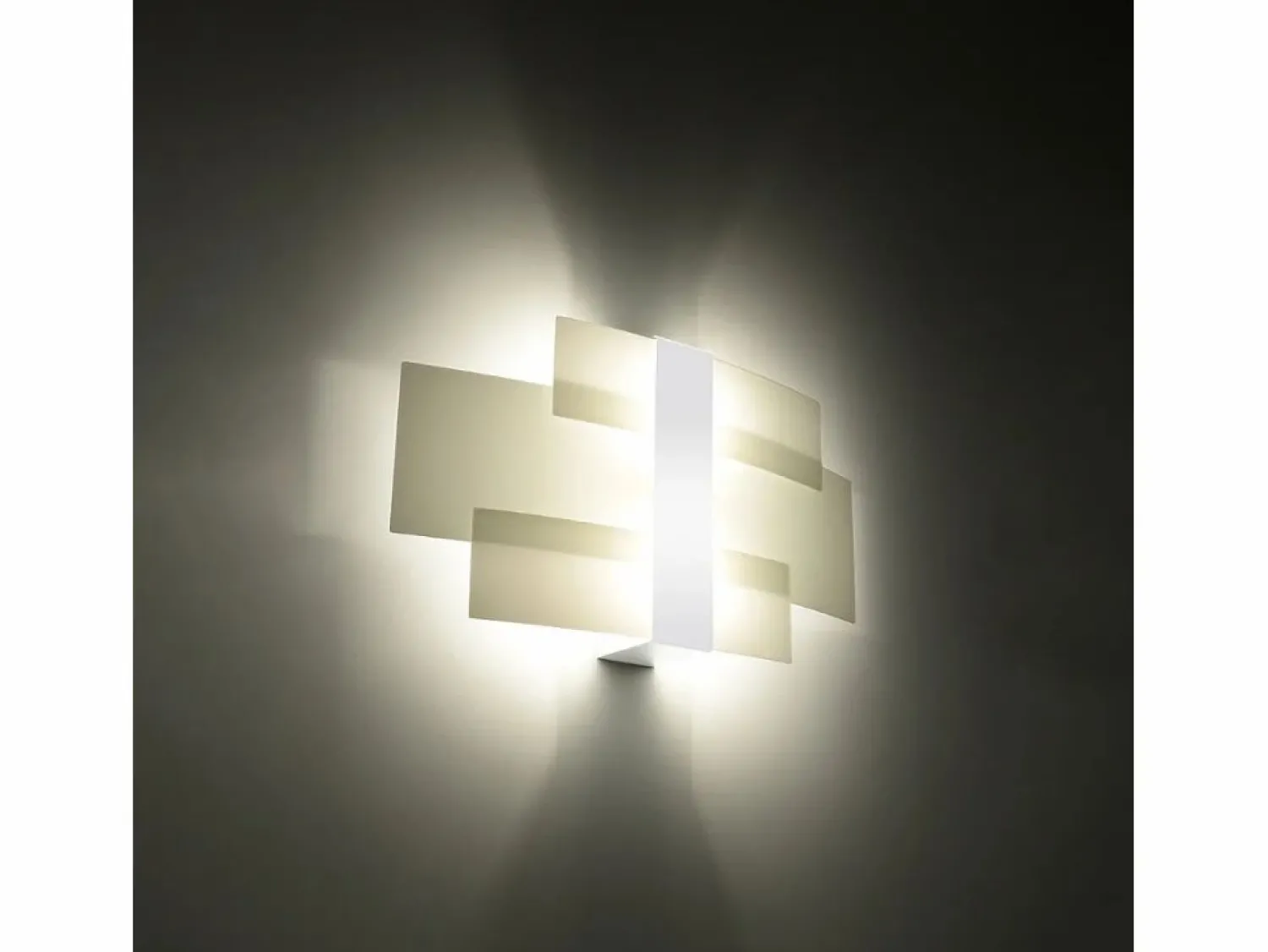 Clearance Lámparas de pared Zelora moderno de acero/vidrio - 2 fuentes luminosas 4000K - L.42 x A.23 cm - Aplique Para Pared