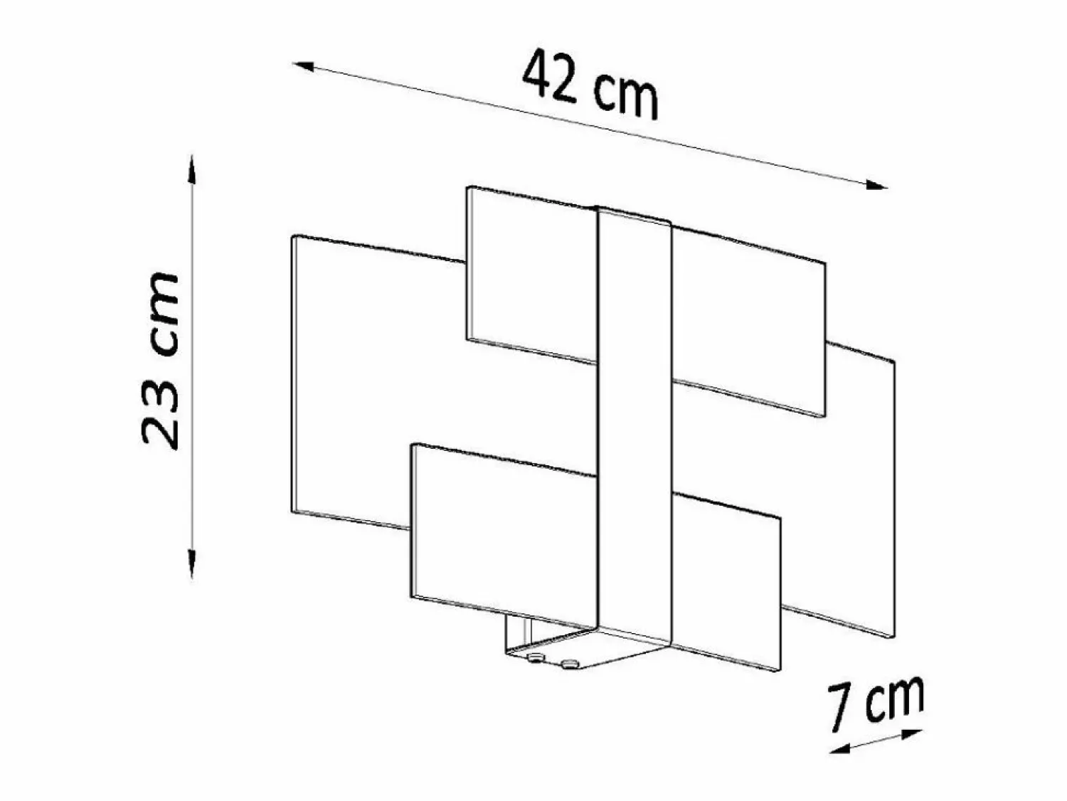 Clearance Lámparas de pared Zelora moderno de acero/vidrio - 2 fuentes luminosas 4000K - L.42 x A.23 cm - Aplique Para Pared