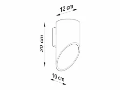 Online Sollux Lighting Lámparas de pared Zitiex moderno de aluminio - 1 fuentes luminosas 4000K - L.10 x A.20 cm - Blanco
