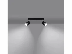 Hot Sollux Lighting Lámparas de techo Alvor moderno de acero - 2 fuentes luminosas 4000K - L.30 x A.18 cm - /cromo Negro