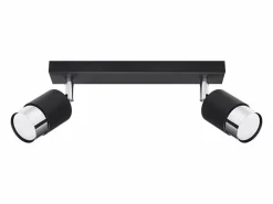 Hot Sollux Lighting Lámparas de techo Alvor moderno de acero - 2 fuentes luminosas 4000K - L.30 x A.18 cm - /cromo Negro