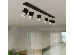 Hot Sollux Lighting Lámparas de techo Alvor moderno de acero - 2 fuentes luminosas 4000K - L.30 x A.18 cm - /cromo Negro