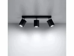 Sale Sollux Lighting Lámparas de techo Briow moderno de acero - 3 fuentes luminosas 4000K - L.45 x A.16 cm - Negro