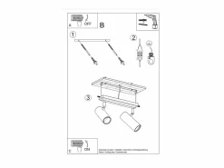 Sollux Lighting Lámparas de techo Invicta moderno de acero - 2 fuentes luminosas 4000K - L.30 x A.20 cm -