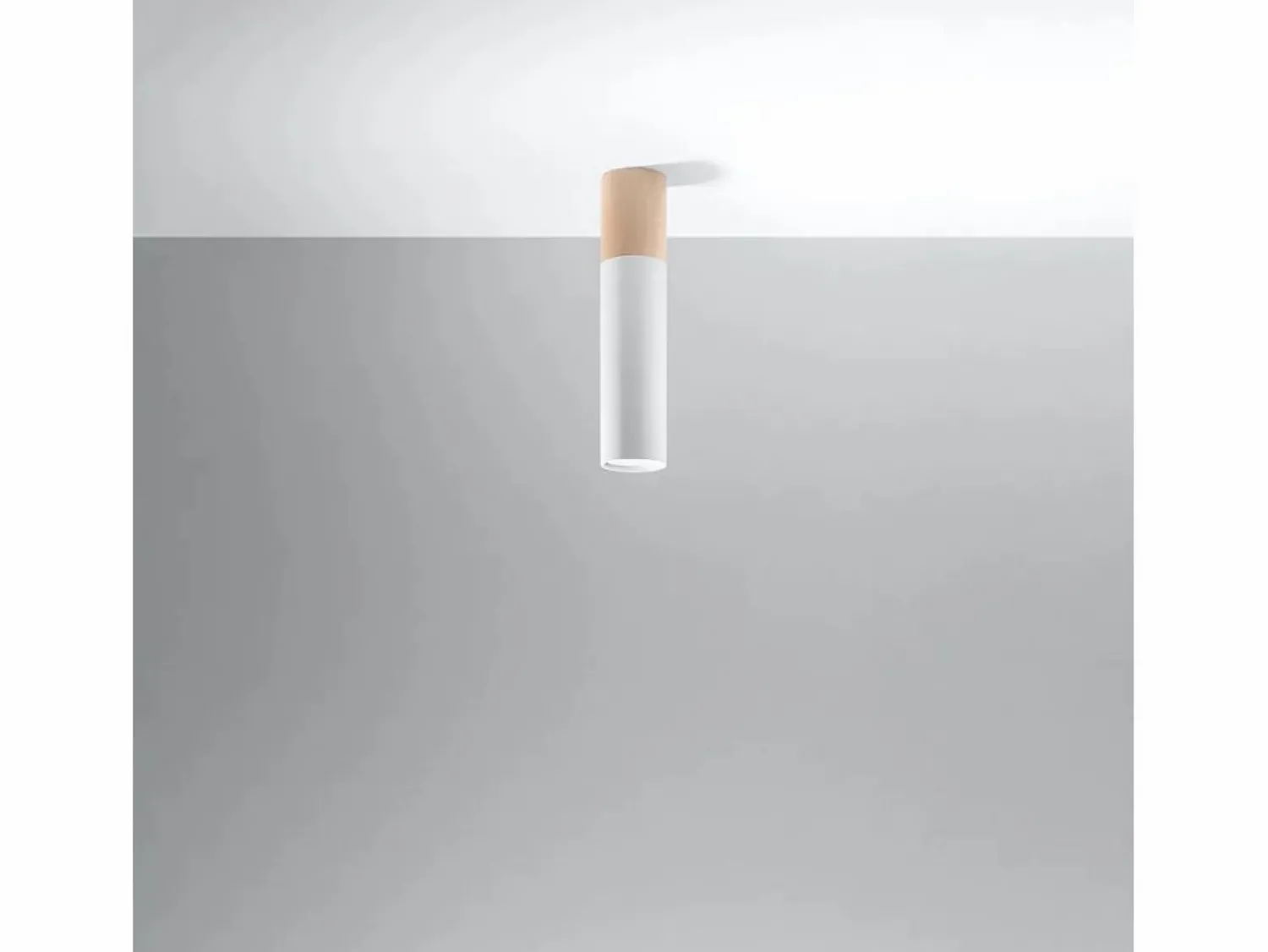 Discount Sollux Lighting Lámparas de techo Poblano moderno de acero/madera - 1 fuentes luminosas 3000K - L.6 x A.30 cm - madera natural/blanco Color natural claro