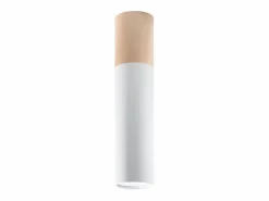 Discount Sollux Lighting Lámparas de techo Poblano moderno de acero/madera - 1 fuentes luminosas 3000K - L.6 x A.30 cm - madera natural/blanco Color natural claro