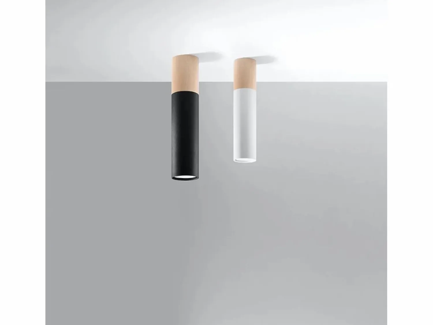 Discount Sollux Lighting Lámparas de techo Poblano moderno de acero/madera - 1 fuentes luminosas 3000K - L.6 x A.30 cm - madera natural/blanco Color natural claro