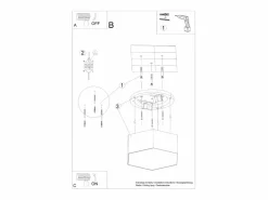 Online Sollux Lighting Lámparas de techo Solinia moderno de CLORURO DE POLIVINILO - 2 fuentes luminosas 4000K - L.30,5 x A.15,5 cm - Blanco