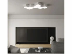 Online Sollux Lighting Lámparas de techo Solinia moderno de CLORURO DE POLIVINILO - 2 fuentes luminosas 4000K - L.30,5 x A.15,5 cm - Blanco