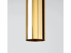 New Sollux Lighting Lámparas de techo Toris moderno de acero - 1 fuentes luminosas 4000K - L.6 x A.30 cm - brillo Dorado