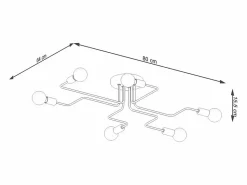 Discount Lámparas De Techo Vector Industrial De Acero - 6 Fuentes Luminosas - L.80 X A.15,5 Cm - Plafón