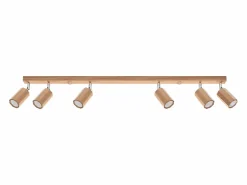 Lámparas de techo Xenor escandinavo de madera - 6 fuentes luminosas 3000K - L.120 x A.20 cm - roble Plafón