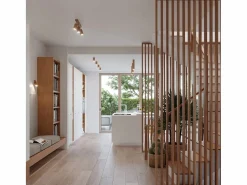 Lámparas de techo Xenor escandinavo de madera - 6 fuentes luminosas 3000K - L.120 x A.20 cm - roble Plafón