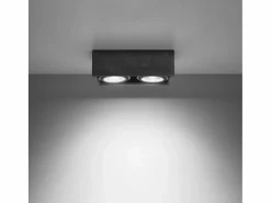 New Sollux Lighting Lámparas de techo Zentra industrial de concreto - 2 fuentes luminosas 4000K - L.27 x A.9 cm - Gris
