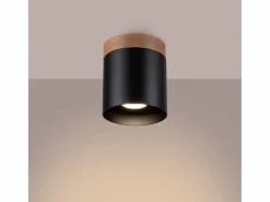 Discount Lámparas de techo Zyn escandinavo de madera/aluminio - 1 fuentes luminosas 4000K - L.12 x A.14 cm - /madera natural Plafón