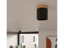 Discount Lámparas de techo Zyn escandinavo de madera/aluminio - 1 fuentes luminosas 4000K - L.12 x A.14 cm - /madera natural Plafón