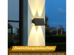 Best Lámparas solares para pared exterior - 2 luces solares de pared para exterior, luces de pared para exterior, luz exterior, blanco cálido Iluminación Exterior