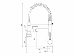 Outlet Logus Mezclador para fregadero con ducha móvil, estilo acero inoxidable Grifo De Cocina