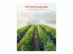 Lona de Plástico Resistente SucceBuy Rollo de Película de Plástico de 0,35 mm, 305 x 3048 cm, Película Blanca y Negra de Alta Resistencia Invernadero De Jardín
