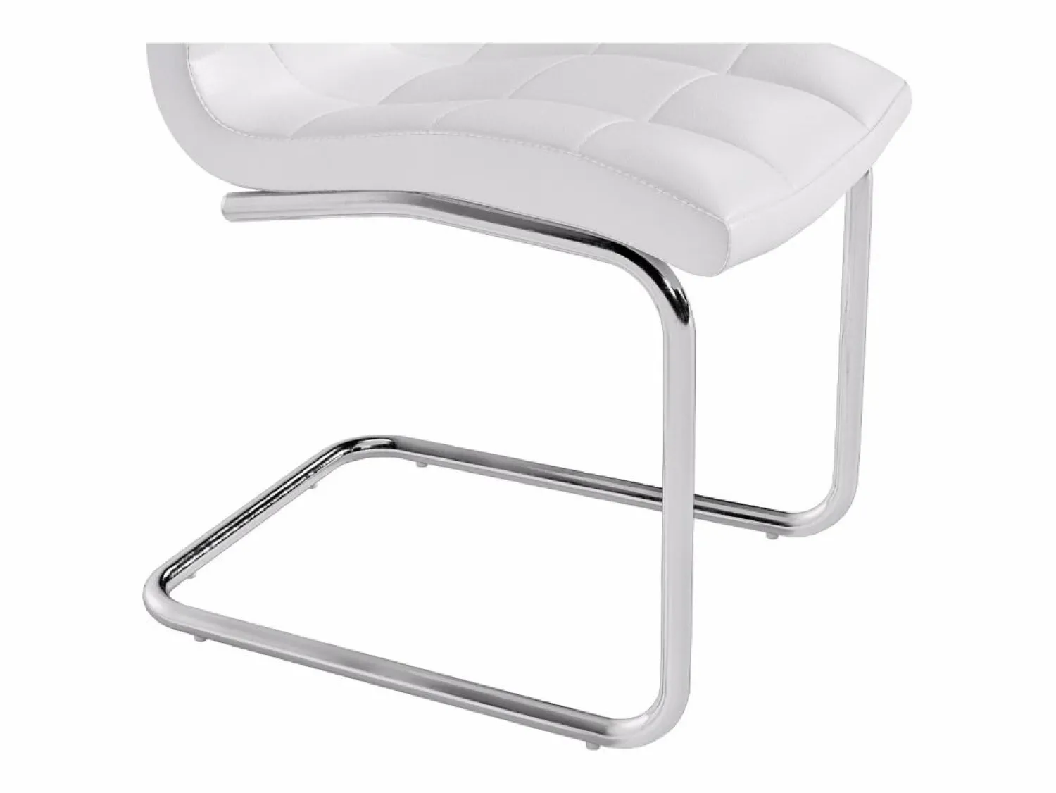 Outlet Vente-unique Lote 6 sillas NADYA - Piel sintética y metal Color Blanco