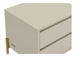 Outlet Vente-unique Lote de 2 mesitas de noche con 2 cajones en MDF y metal y dorado - KORASA Beige