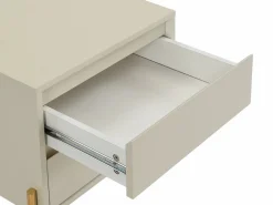 Outlet Vente-unique Lote de 2 mesitas de noche con 2 cajones en MDF y metal y dorado - KORASA Beige