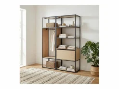 Best Lote de 2 percheros de madera y metal OSLO Armario Abierto, Vestidor