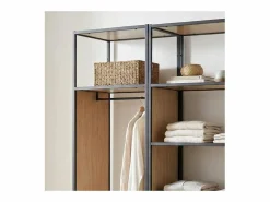 Best Lote de 2 percheros de madera y metal OSLO Armario Abierto, Vestidor