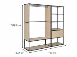 Clearance Lote de 2 percheros de madera y metal OSLO Gris
