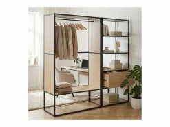 Clearance Lote de 2 percheros de madera y metal OSLO Gris