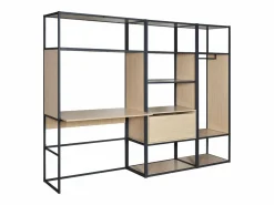 Lote de 3 percheros de madera y metal OSLO