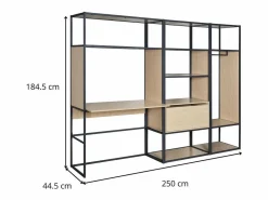 Lote de 3 percheros de madera y metal OSLO
